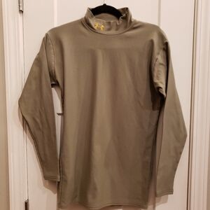 Under Armour Olive Long Sleeve Shirt with Yellow Logo